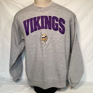 STARTER Vintage Minnesota Vikings Gray Crewneck Sweater Men’s size Medium